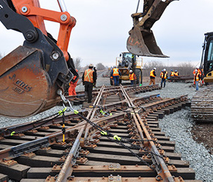 Railway track laying